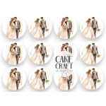 Βρώσιμη Εκτύπωση - Βρώσιμα σχέδια Wedding τάπες 6cm - 12τμχ