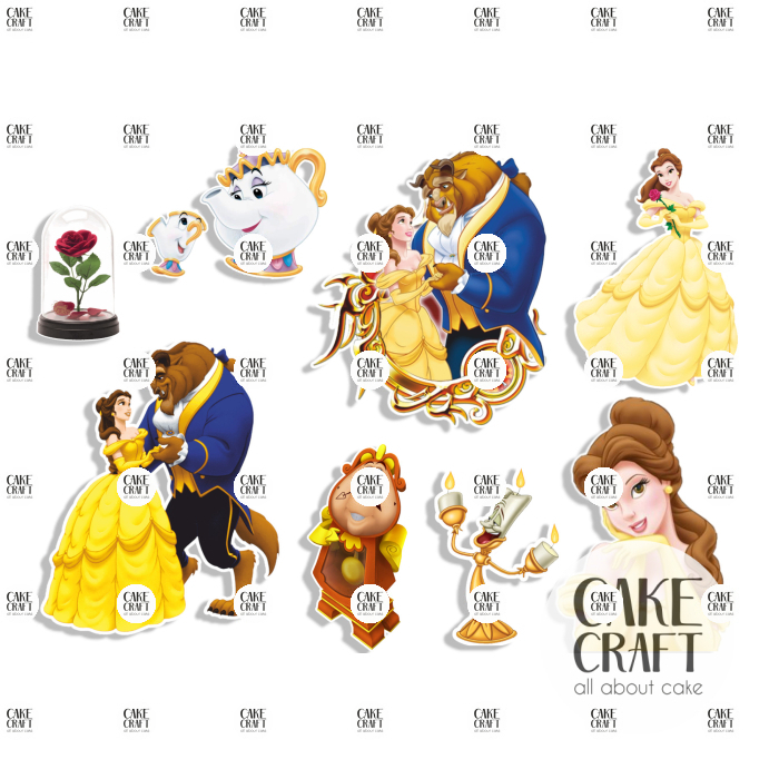 Βρώσιμη Εκτύπωση - Βρώσιμα σχέδια Πεντάμορφη και το Τέρας 9τμχ