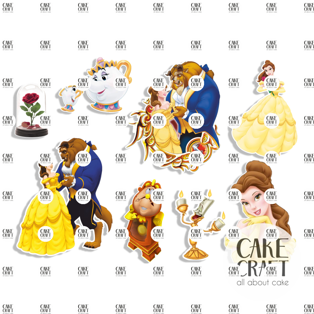 Βρώσιμη Εκτύπωση - Βρώσιμα σχέδια Πεντάμορφη και το Τέρας 9τμχ