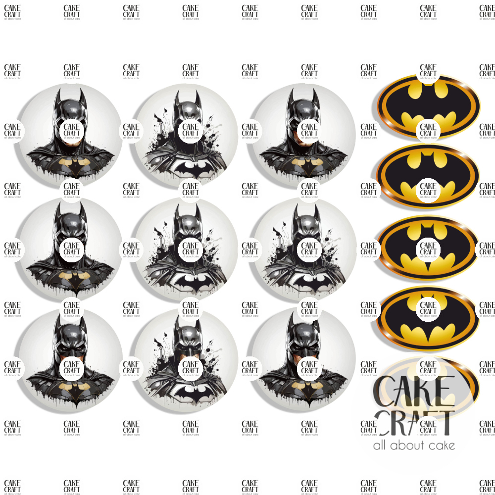 Βρώσιμη Εκτύπωση - Βρώσιμα σχέδια Batman τάπες 6cm - 14τμχ