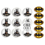 Βρώσιμη Εκτύπωση - Βρώσιμα σχέδια Batman τάπες 6cm - 14τμχ