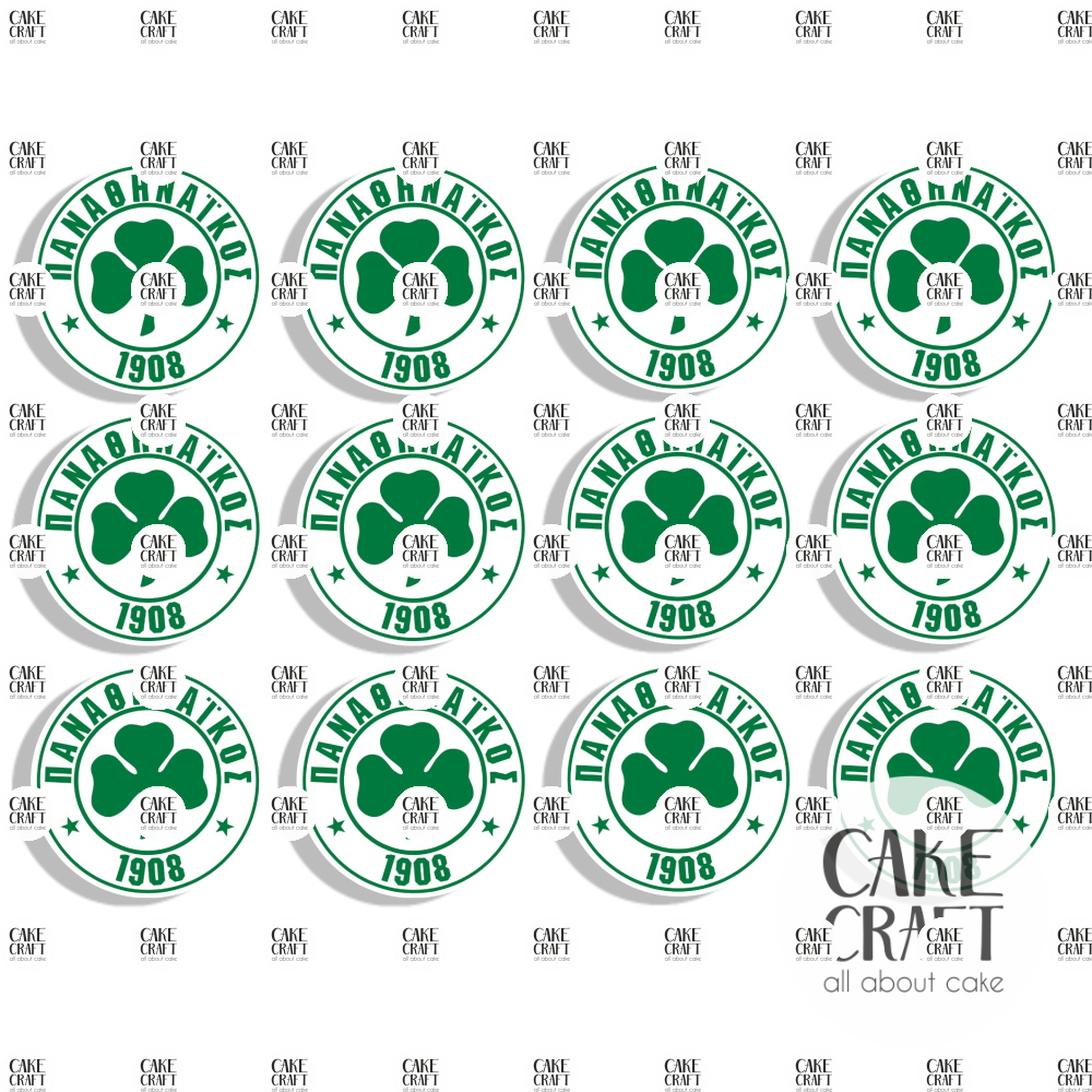 Βρώσιμη Εκτύπωση - Βρώσιμα σχέδια Παναθηναϊκός τάπες 6cm - 12τμχ