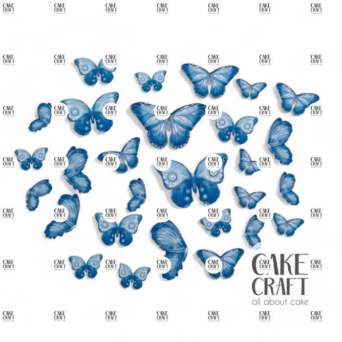 Βρώσιμη Εκτύπωση - Βρώσιμες πεταλούδες Μπλε 28τμχ