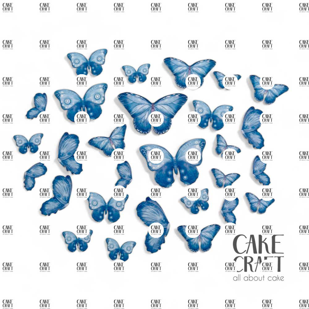 Βρώσιμη Εκτύπωση - Βρώσιμες πεταλούδες Μπλε 28τμχ