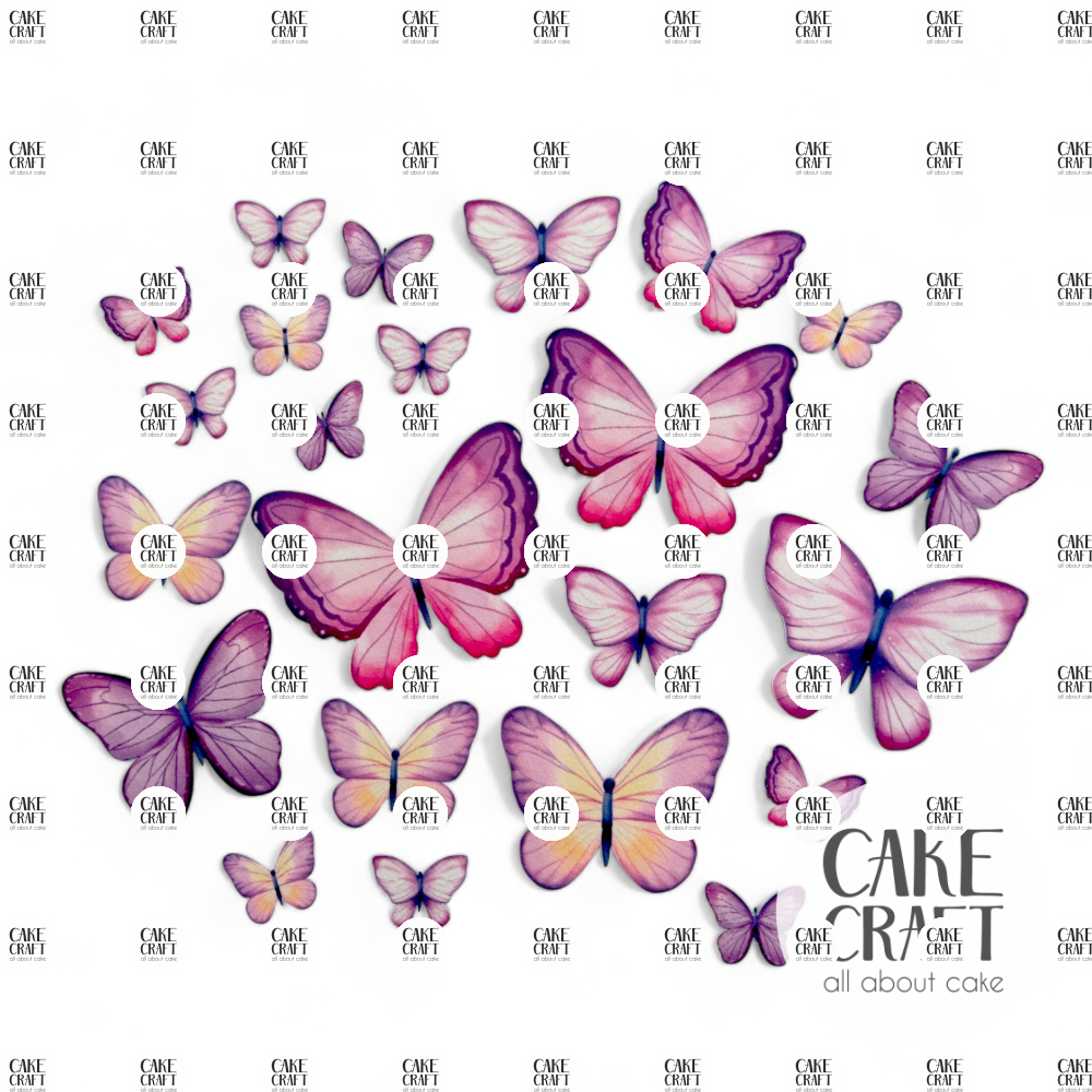 Βρώσιμη Εκτύπωση - Βρώσιμες πεταλούδες Ροζ 23τμχ