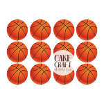 Βρώσιμη Εκτύπωση - Βρώσιμα σχέδια Μπάλα Μπάσκετ- 12τμχ