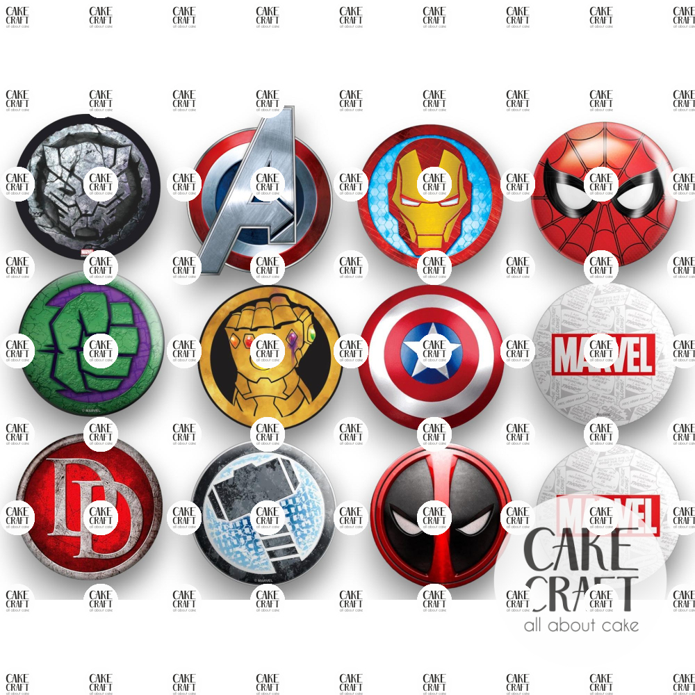 Βρώσιμη Εκτύπωση - Βρώσιμα σχέδια Avengers- 12τμχ