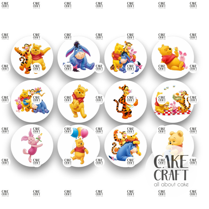 Βρώσιμη Εκτύπωση - Βρώσιμα σχέδια Winnie and Friends - 12τμχ