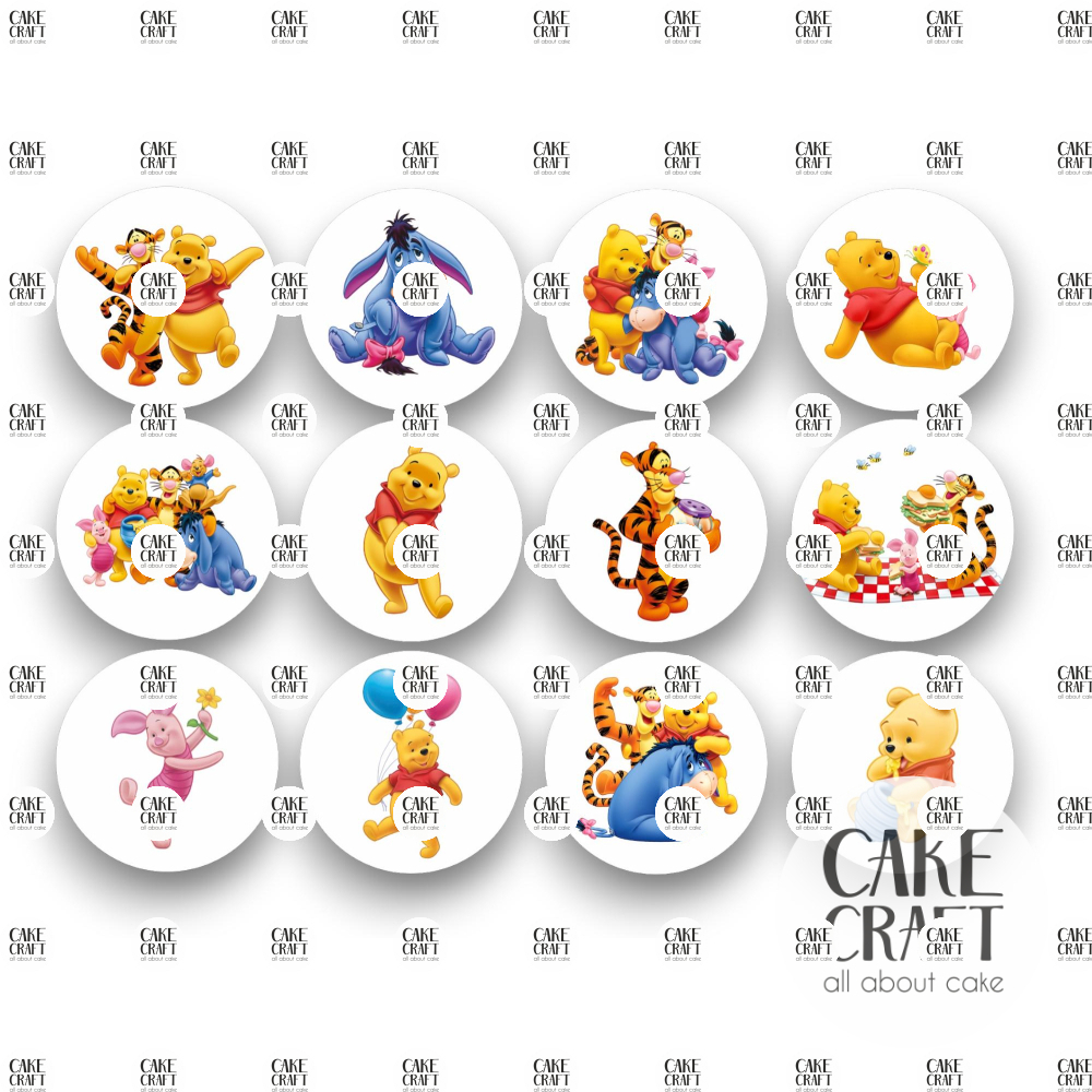 Βρώσιμη Εκτύπωση - Βρώσιμα σχέδια Winnie and Friends - 12τμχ