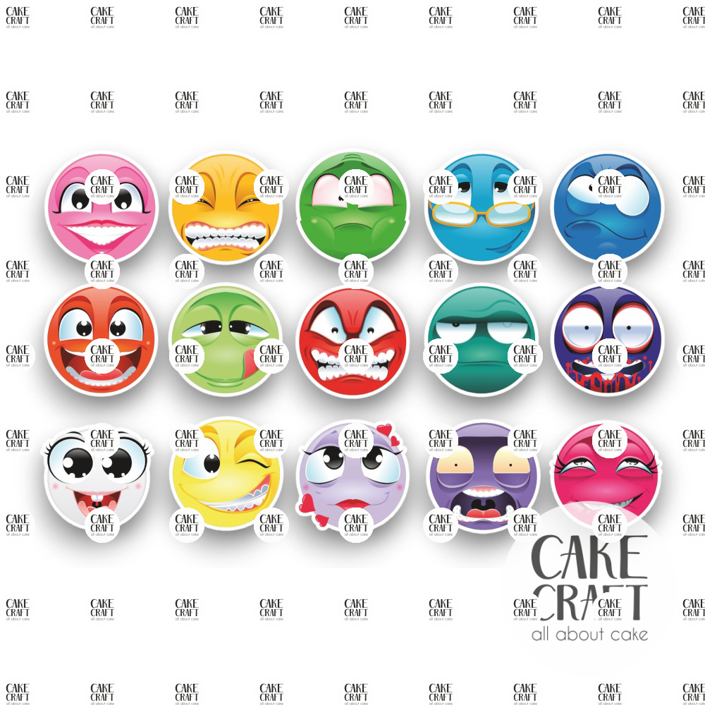 Βρώσιμη Εκτύπωση - Βρώσιμα σχέδια Emoji - 15τμχ