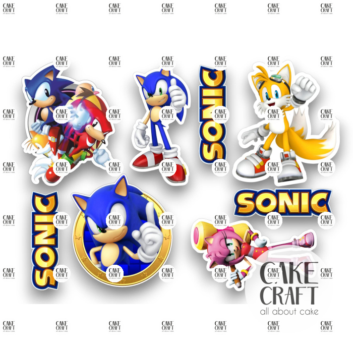Βρώσιμη Εκτύπωση - Βρώσιμα σχέδια Sonic - 8τμχ
