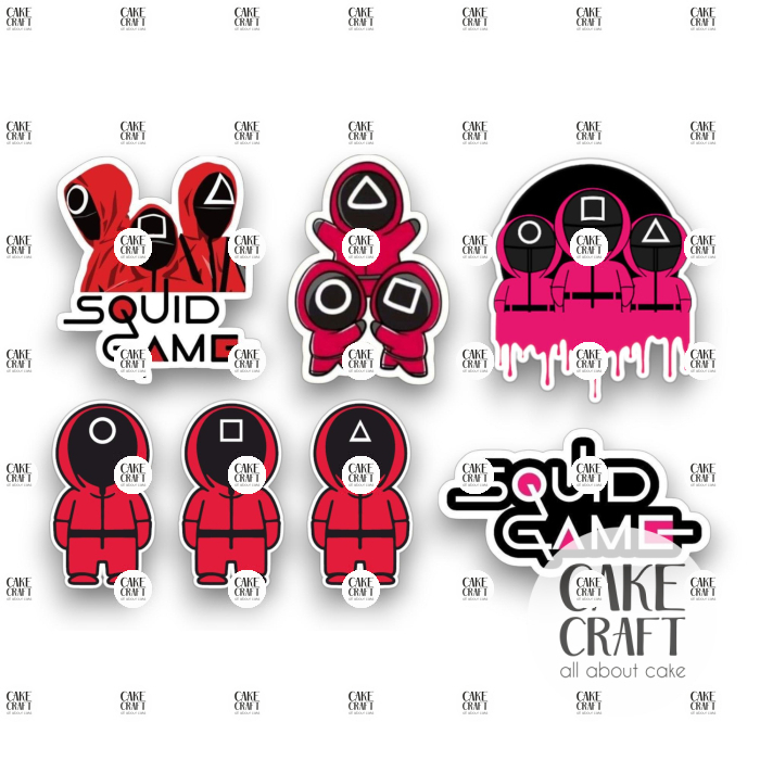 Βρώσιμη Εκτύπωση - Βρώσιμα σχέδια Squid Game - 7τμχ