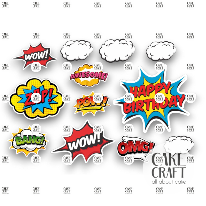 Βρώσιμη Εκτύπωση - Βρώσιμα σχέδια Wow Pow - 12τμχ