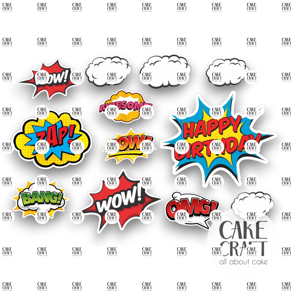 Βρώσιμη Εκτύπωση - Βρώσιμα σχέδια Wow Pow - 12τμχ