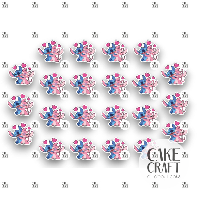 Βρώσιμη Εκτύπωση - Βρώσιμα σχέδια Stitch and Angel v2 - 22τμχ