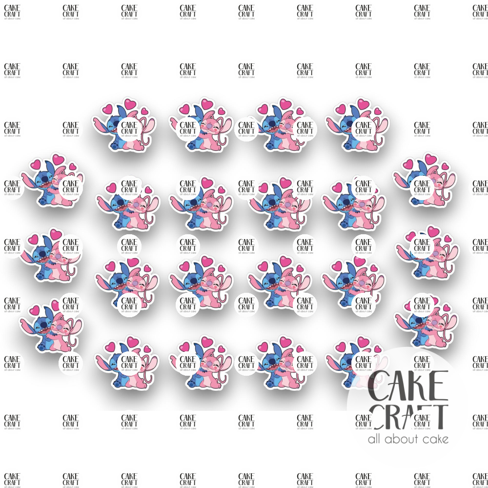 Βρώσιμη Εκτύπωση - Βρώσιμα σχέδια Stitch and Angel v2 - 22τμχ