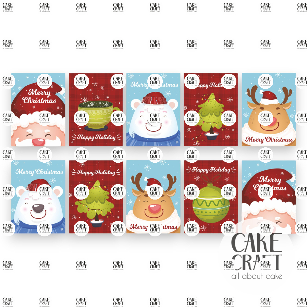 Βρώσιμη Εκτύπωση - Βρώσιμα σχέδια Christmas Mix v3 - 10τμχ