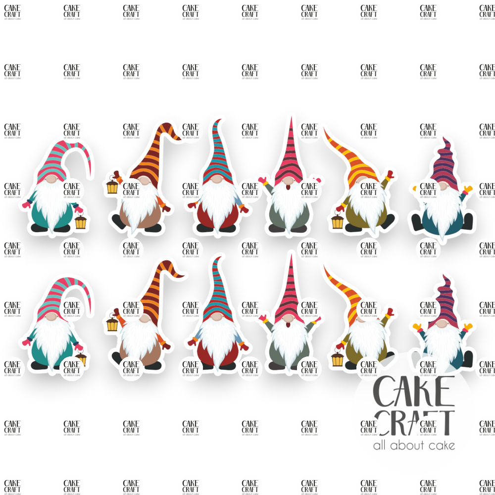 Βρώσιμη Εκτύπωση - Βρώσιμα σχέδια Christmas Νάνοι v3 - 12τμχ