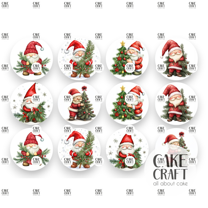 Βρώσιμη Εκτύπωση - Βρώσιμα σχέδια Christmas v1 - 12τμχ