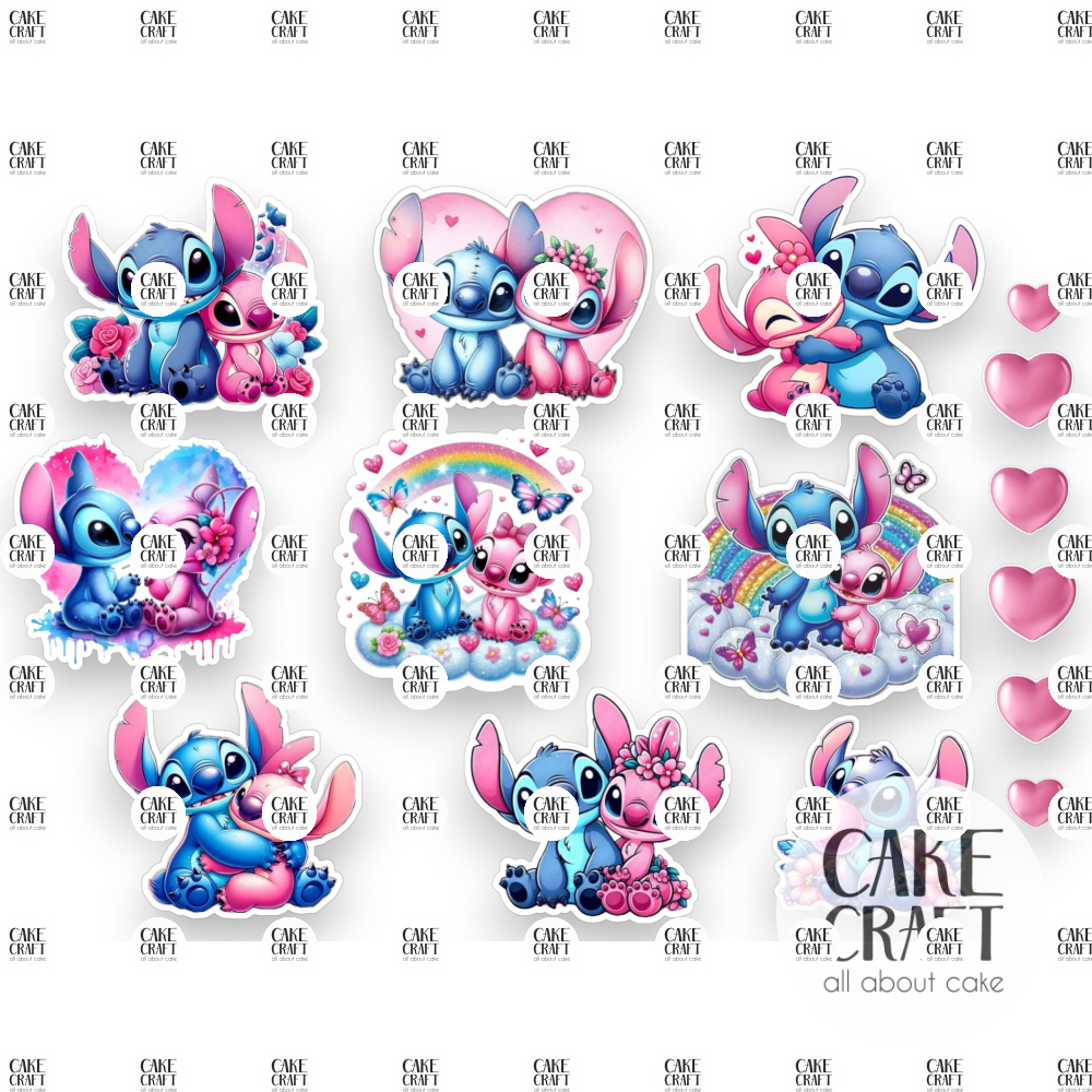 Βρώσιμη Εκτύπωση - Βρώσιμα σχέδια Stitch and Angel v3 - 15τμχ