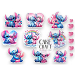 Βρώσιμη Εκτύπωση - Βρώσιμα σχέδια Stitch and Angel v3 - 15τμχ