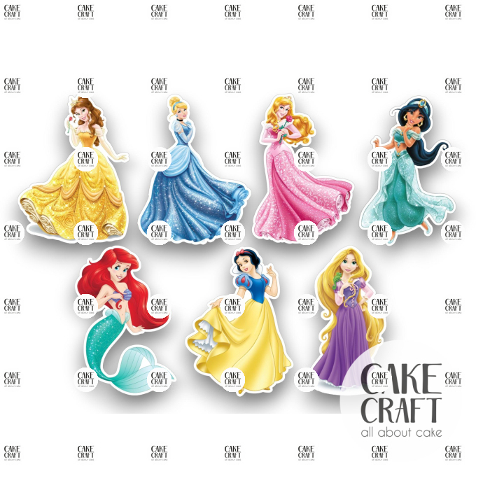 Βρώσιμη Εκτύπωση - Βρώσιμα σχέδια Πριγκίπισσες Disney - 7τμχ