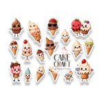 Βρώσιμη Εκτύπωση - Βρώσιμα σχέδια Ice creams collection - 18τμχ
