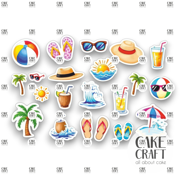 Βρώσιμη Εκτύπωση - Βρώσιμα σχέδια Καλοκαίρι - 20τμχ