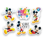 Βρώσιμη Εκτύπωση - Βρώσιμα σχέδια Mickey's Birthday - 6τμχ