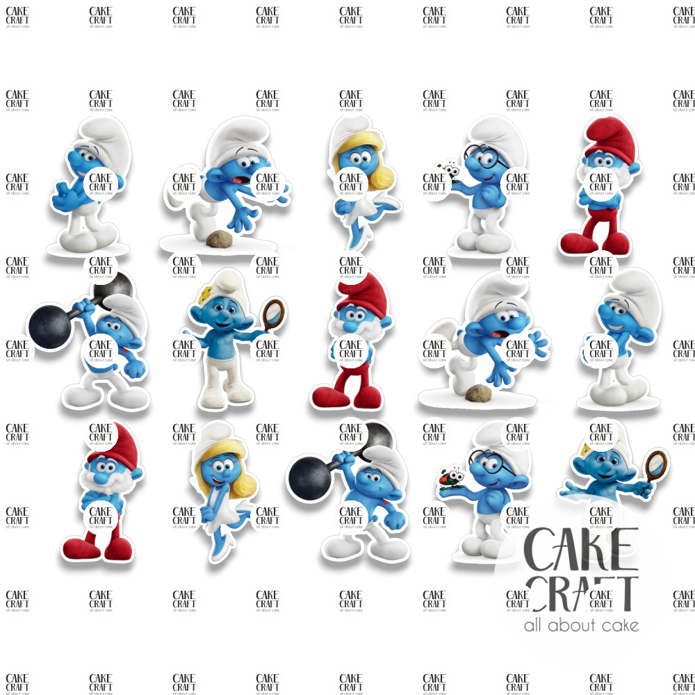 Βρώσιμη Εκτύπωση - Βρώσιμα σχέδια Στρουμφάκια v2 - 15τμχ