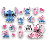 Βρώσιμη Εκτύπωση - Βρώσιμα σχέδια Stitch and Angel set - 15τμχ