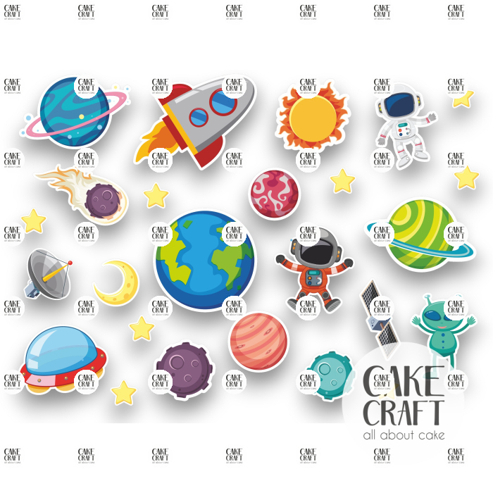 Βρώσιμη Εκτύπωση - Βρώσιμα σχέδια Διάστημα v2 - 25τμχ