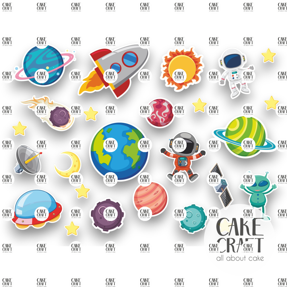 Βρώσιμη Εκτύπωση - Βρώσιμα σχέδια Διάστημα v2 - 25τμχ