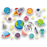 Βρώσιμη Εκτύπωση - Βρώσιμα σχέδια Διάστημα v2 - 25τμχ