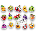 Βρώσιμη Εκτύπωση - Βρώσιμα σχέδια Χαρούμενα Φρούτα- 15τμχ