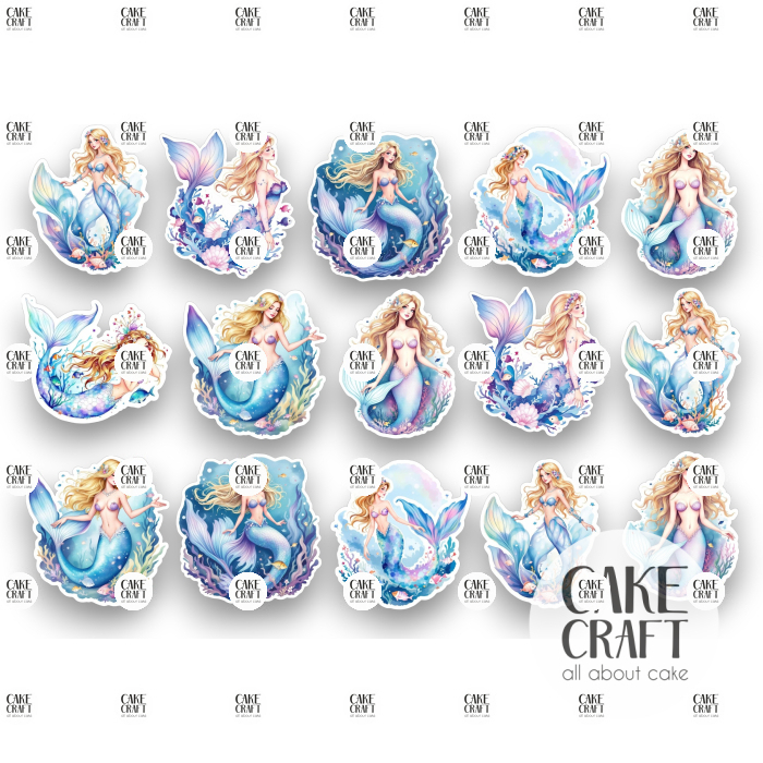 Βρώσιμα Κομμένα Σχέδια - Βρώσιμα σχέδια Γοργόνες - 15τμχ