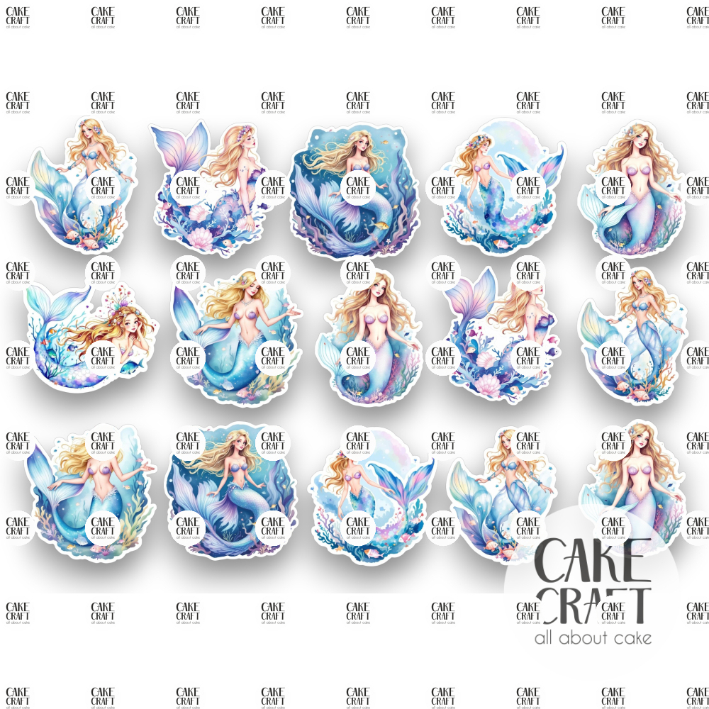 Βρώσιμα Κομμένα Σχέδια - Βρώσιμα σχέδια Γοργόνες - 15τμχ