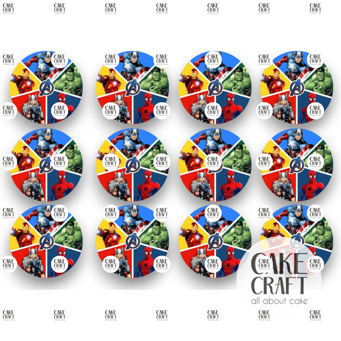 Βρώσιμα Κομμένα Σχέδια - Βρώσιμα σχέδια Avengers v2 - 12τμχ