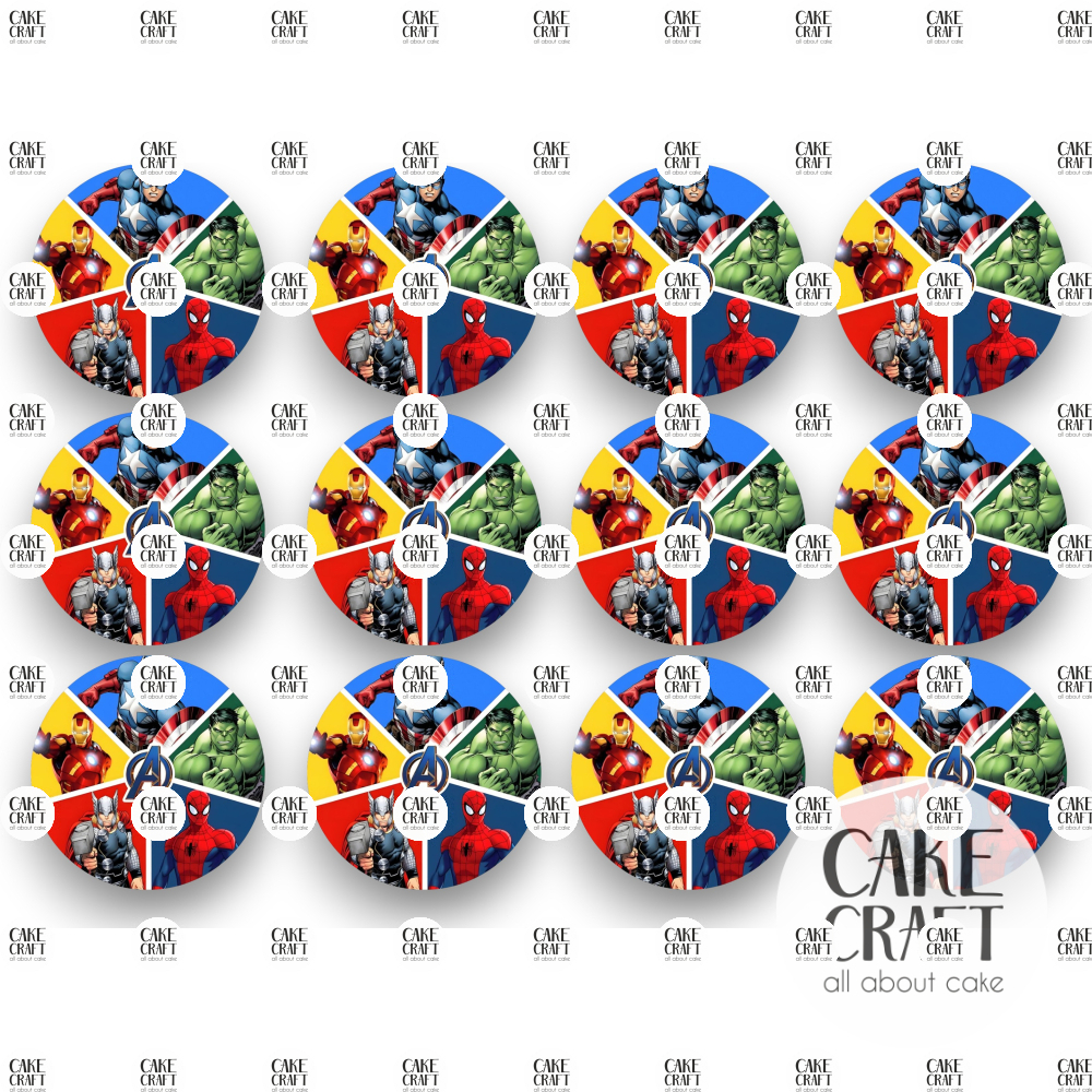 Βρώσιμα Κομμένα Σχέδια - Βρώσιμα σχέδια Avengers v2 - 12τμχ