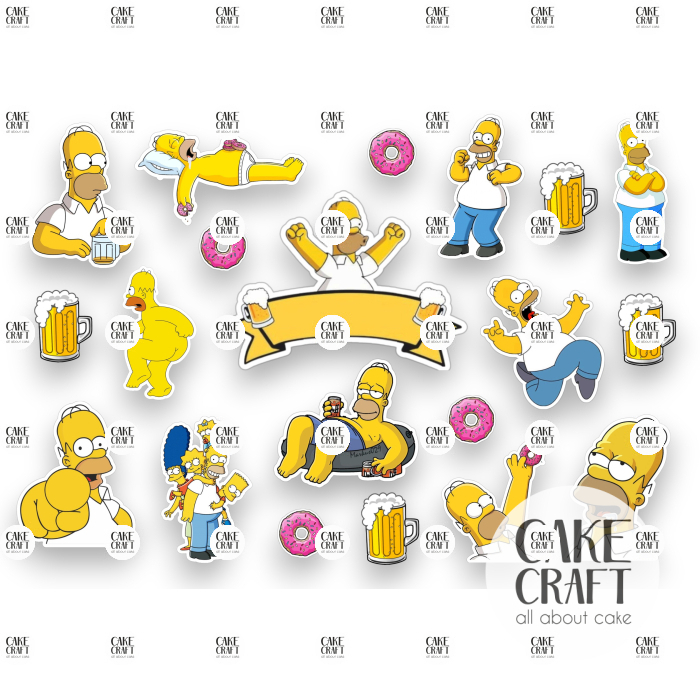 Βρώσιμα Κομμένα Σχέδια - Βρώσιμα σχέδια Simpsons Homer - 20τμχ