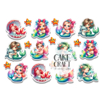 Βρώσιμα Κομμένα Σχέδια - Βρώσιμα σχέδια Γοργόνες Μωράκια - 19τμχ