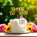 Χάρτινα Διακοσμητικά - Cake Topper Χάρτινο Χρυσό Happy Birthday v3