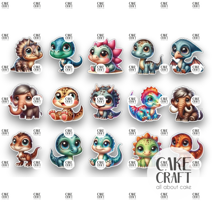 Βρώσιμα Κομμένα Σχέδια - Βρώσιμα σχέδια Μωρά Δεινοσαυράκια - 15τμχ