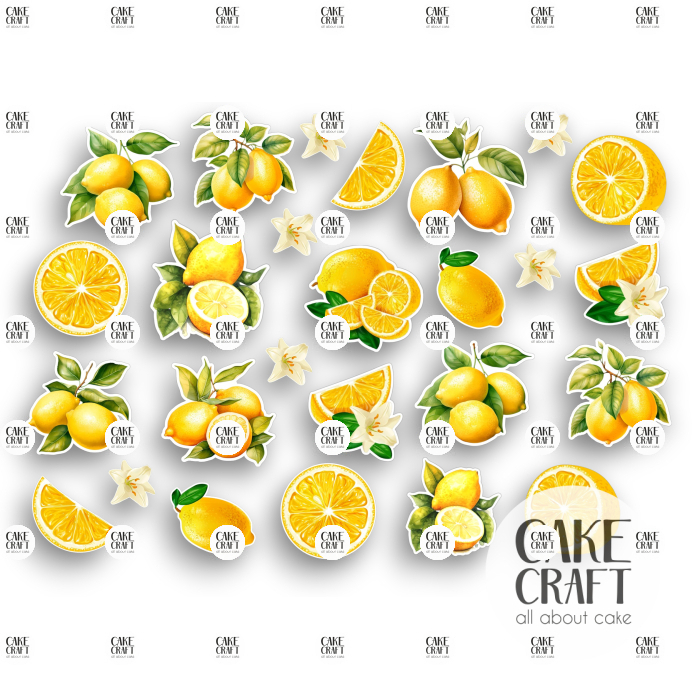 Βρώσιμα Κομμένα Σχέδια - Βρώσιμα σχέδια Mediterranean Lemons set - 26τμχ