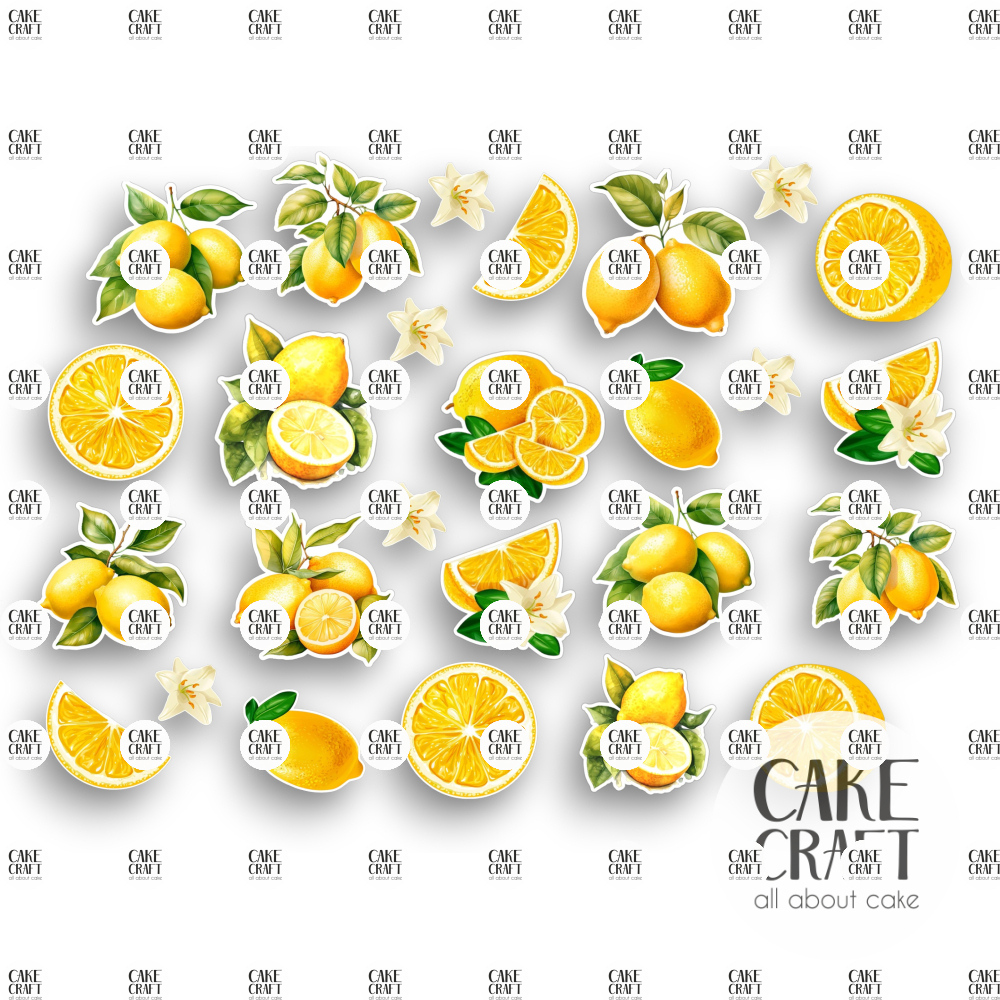 Βρώσιμα Κομμένα Σχέδια - Βρώσιμα σχέδια Mediterranean Lemons set - 26τμχ