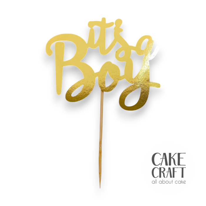 Χάρτινα Διακοσμητικά - Cake Topper Χάρτινο Χρυσό It's a boy