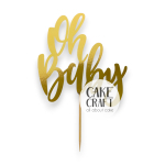 Χάρτινα Διακοσμητικά - Cake Topper Χάρτινο Χρυσό Oh baby