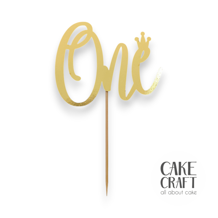 Χάρτινα Διακοσμητικά - Cake Topper Χάρτινο Χρυσό One