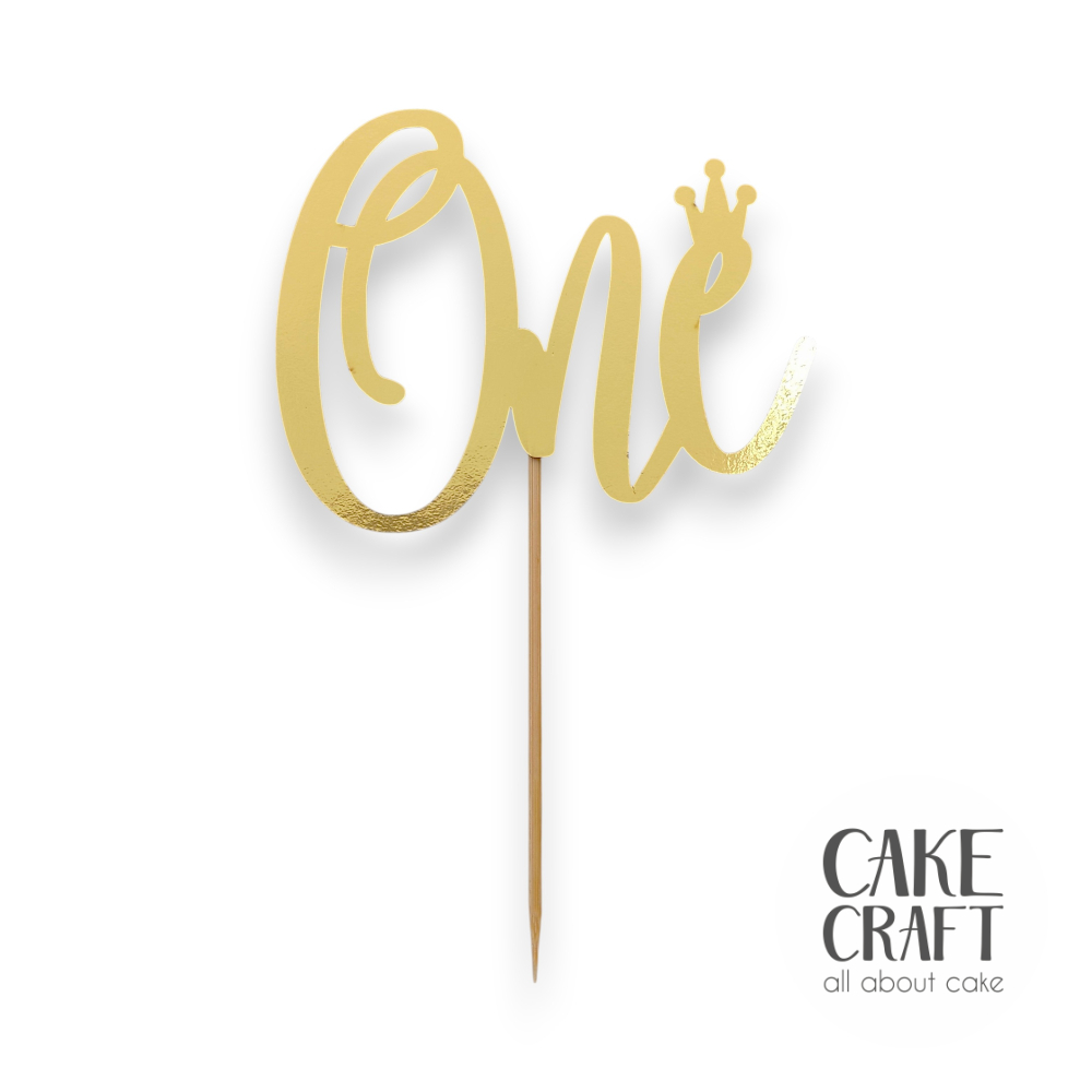 Χάρτινα Διακοσμητικά - Cake Topper Χάρτινο Χρυσό One
