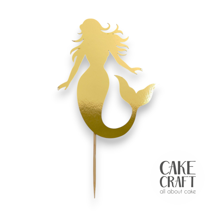 Χάρτινα Διακοσμητικά - Cake Topper Χάρτινο Χρυσό Γοργόνα